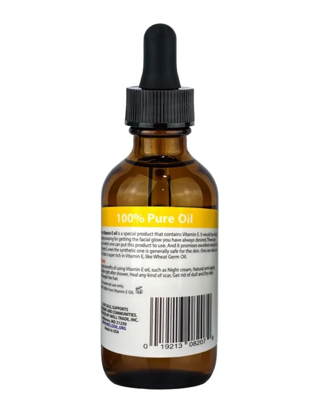 Well’s Vitamin E Oil-  100% pure, natural carrier oil, skin, hair, nails